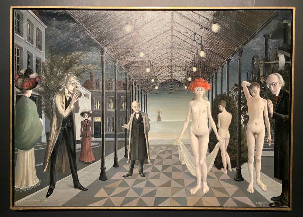 Paul Delvaux, Hommage à Jules Verne, 1971, collection Fondation Paul Delvaux