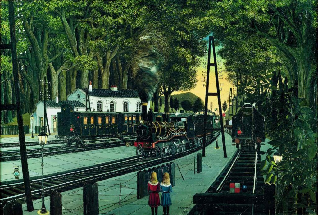 Paul Delvaux, La Gare forestière, 1960, Collection Fondation Paul Delvaux