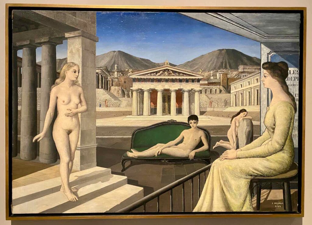 Paul Delvaux, Le Canapé vert, 1944, collection Fondation Paul Delvaux