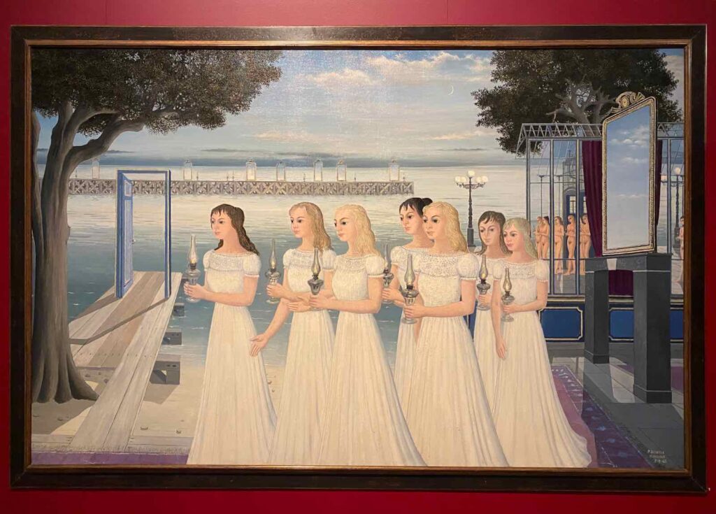 Paul Delvaux, Les Vierges sages, 1965, collection particulière